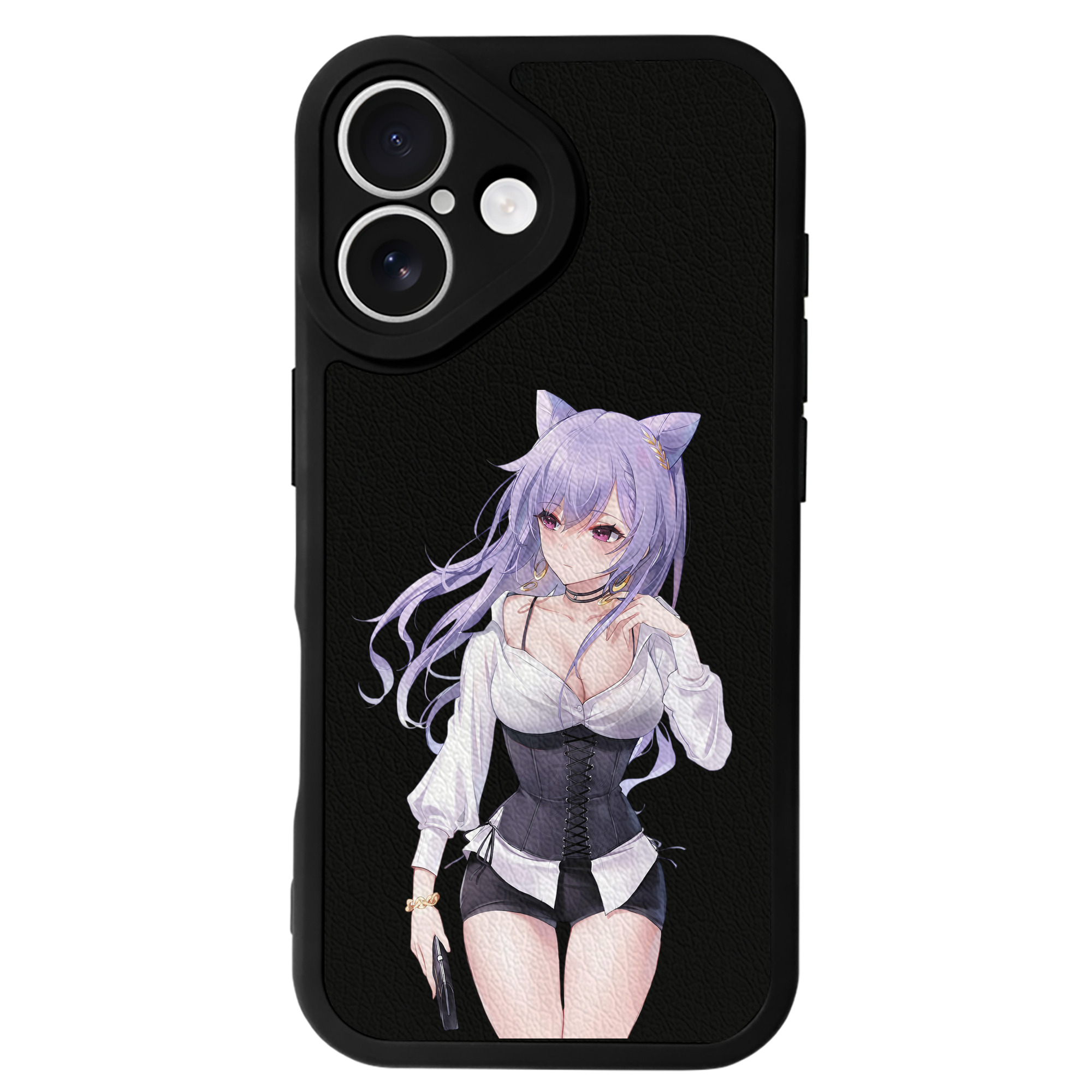げんし神 刻晴 こくせい genshin Kokusei 【iPhone 16シリーズ対応】シリコンスマホケース（レザー調） 材質：シリコン